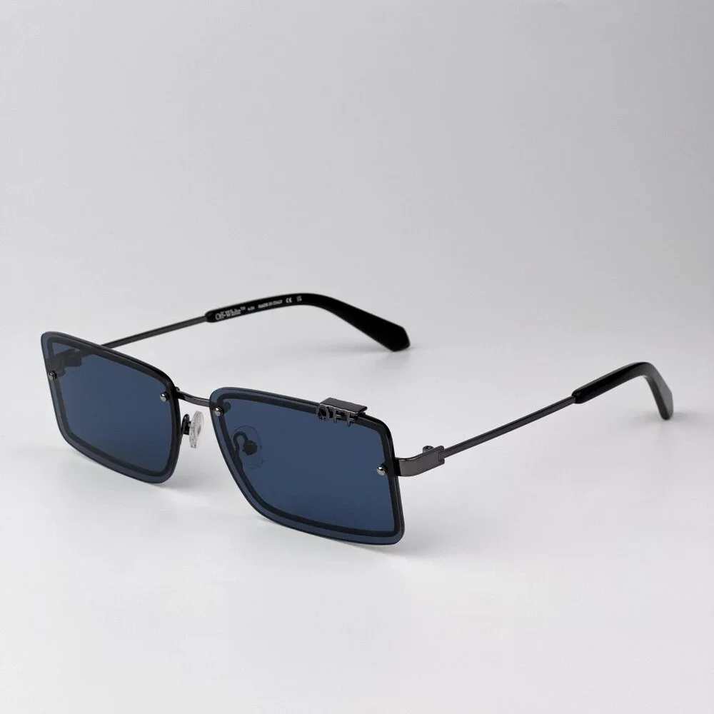 Off-White TAMPA Sunglasses Gunmetal Blue Rectangular Frame | Model OERI13N 7745